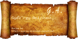György Aniziusz névjegykártya